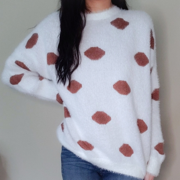 cloud ten Sweaters - 🌜5/$25🌛NWOT Cloud Ten Polka Dot Fuzzy Sweater